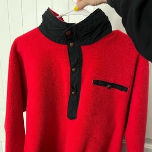 The North Face vintage red fleece, 3/4 snap up